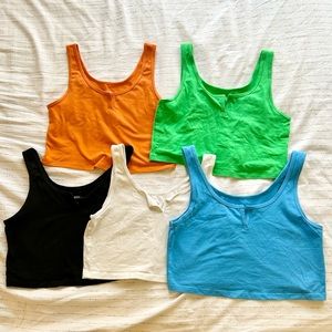 5 cropped tank tops bundle